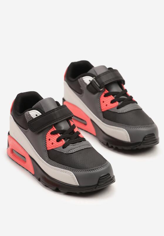 Szaro-Czarne Buty Sportowe Sneakersy z Transparentną Wstawką Jizana 2