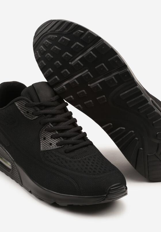 Czarne Buty Sportowe na Podeszwie Air z Perforacją Erivionis 3