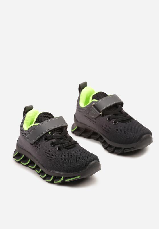 Pantofi sport Negru cu verde 2