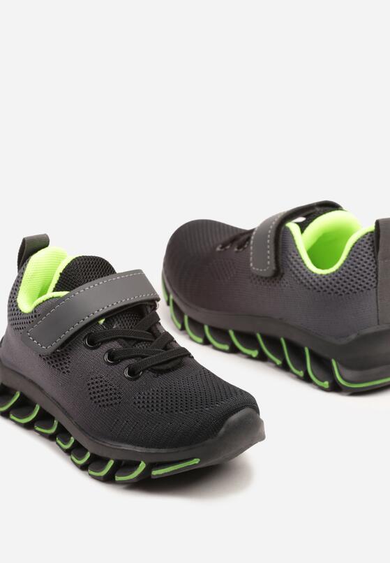 Pantofi sport Negru cu verde 3