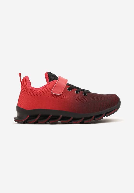 Czarno-Czerwone Buty Sportowe Sneakersy na Grubej Tłoczonej Podeszwie Kizana 1