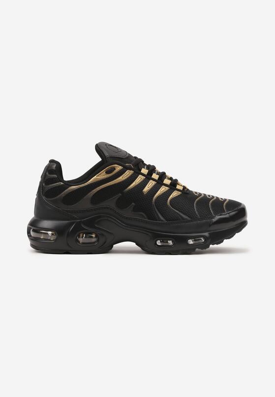 Czarno-Złote Buty Sportowe Sneakersy Ozdobione Tłoczeniem Zalirae 1