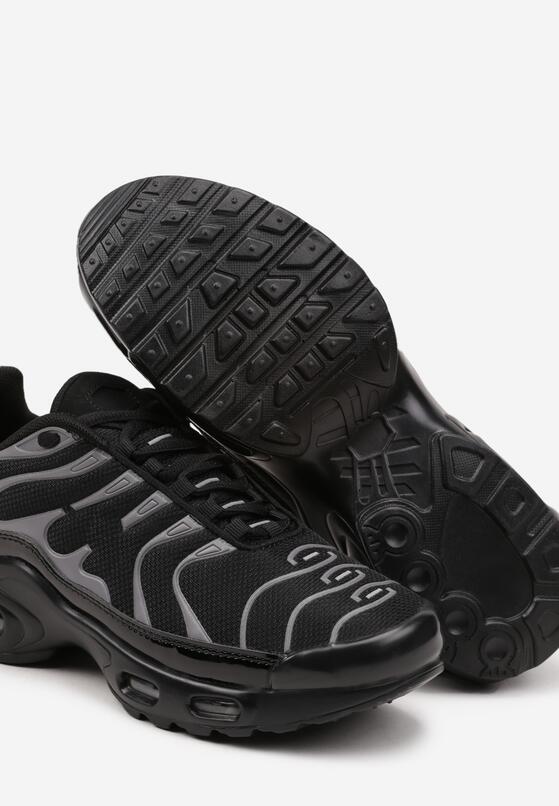 Czarno-Srebrne Buty Sportowe Sneakersy Ozdobione Tłoczeniem Zalirae 3