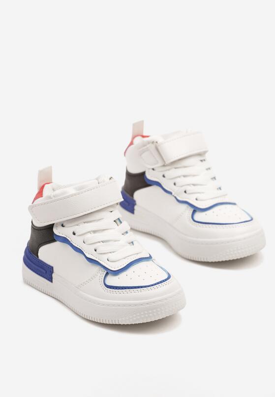 Biało-Niebieskie Buty Sportowe Sneakersy za Kostkę z Perforacją Nizana 2