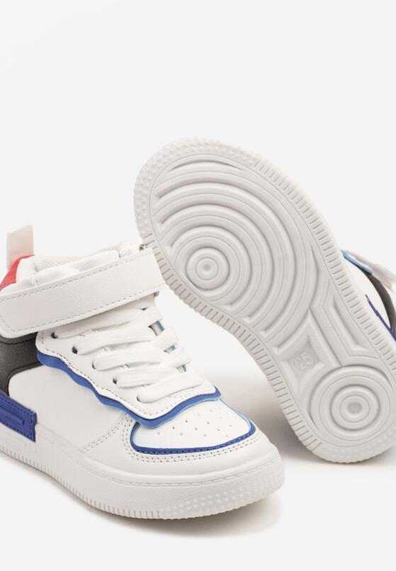 Biało-Niebieskie Buty Sportowe Sneakersy za Kostkę z Perforacją Nizana 3