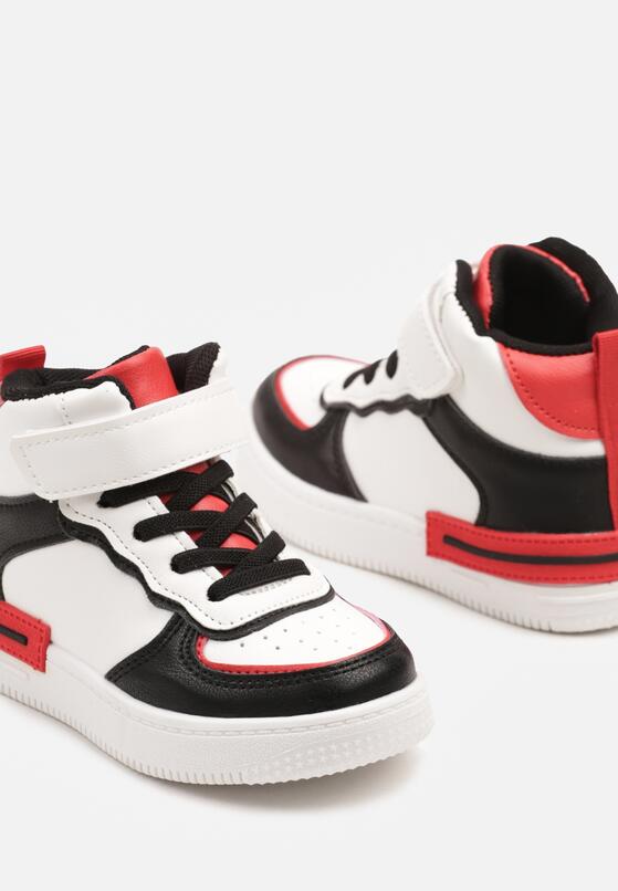 Biało-Czarne Buty Sportowe Sneakersy za Kostkę z Perforacją Nizana 3