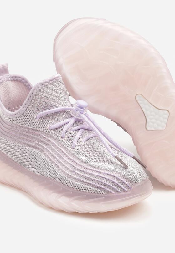 Fioletowe Buty Sportowe Sneakersy z Geometrycznymi Paskami Garenia 3