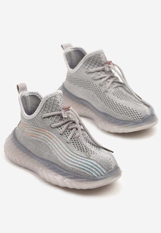 Jasnoszare Buty Sportowe Sneakersy z Geometrycznymi Paskami Garenia 2