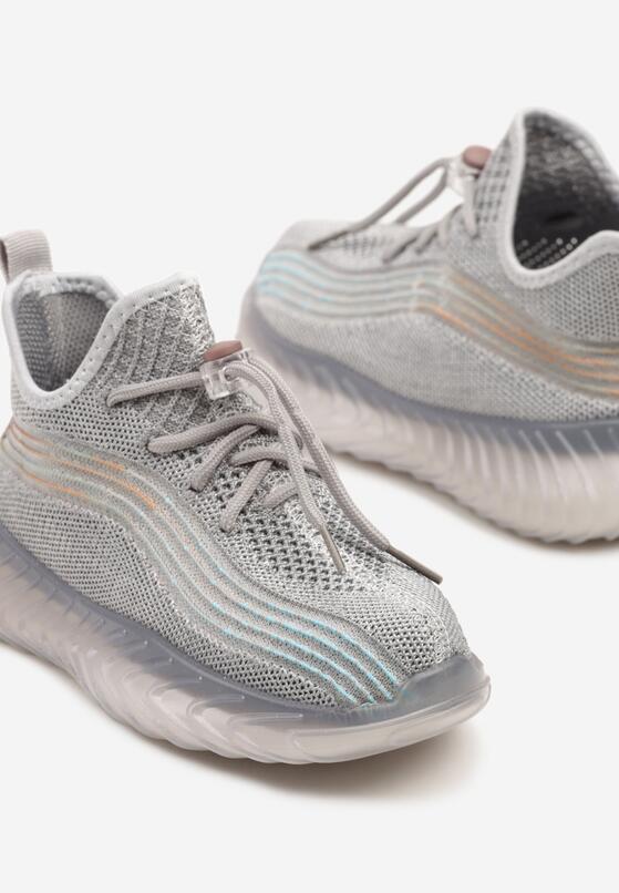 Jasnoszare Buty Sportowe Sneakersy z Geometrycznymi Paskami Garenia 3
