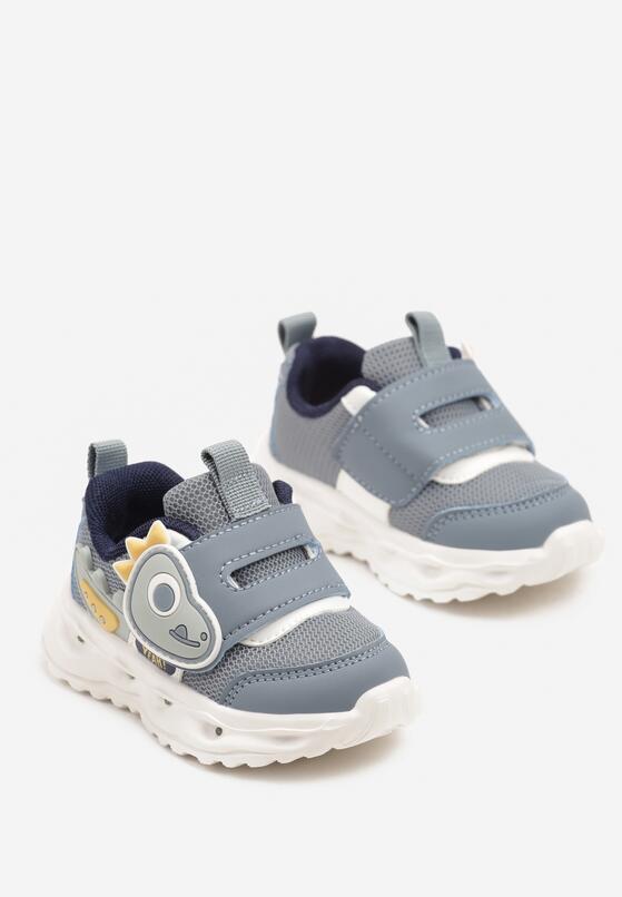 Niebieskie Buty Sportowe Sneakersy Ozdobione Dinozaurem 3D Setonia 2