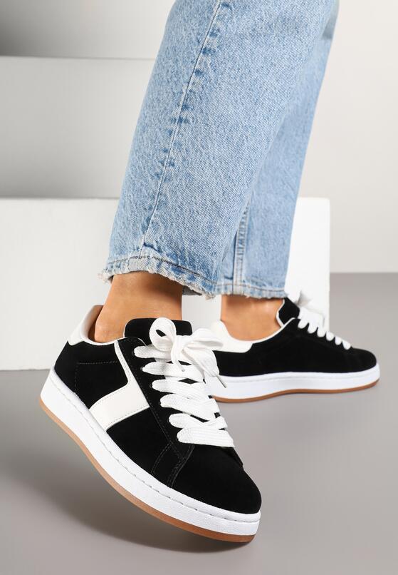 Czarne Sneakersy Ozdobione Paskiem Zrulla 2