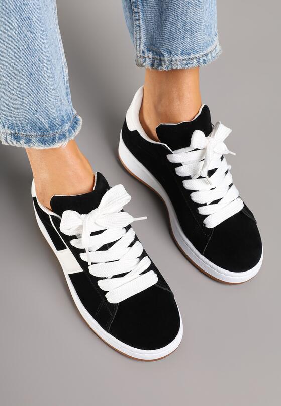 Czarne Sneakersy Ozdobione Paskiem Zrulla 3