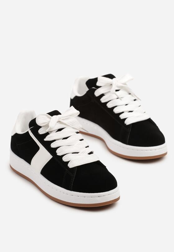 Czarne Sneakersy Ozdobione Paskiem Zrulla 5