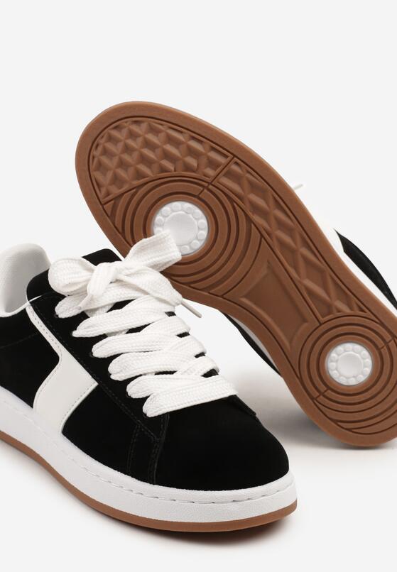 Czarne Sneakersy Ozdobione Paskiem Zrulla 6