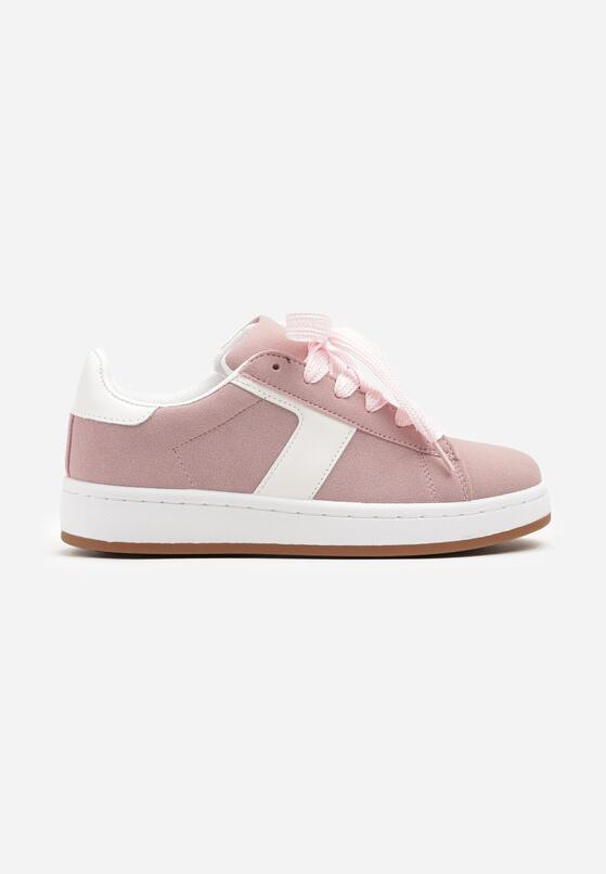Różowe Sneakersy Ozdobione Paskiem Zrulla 4