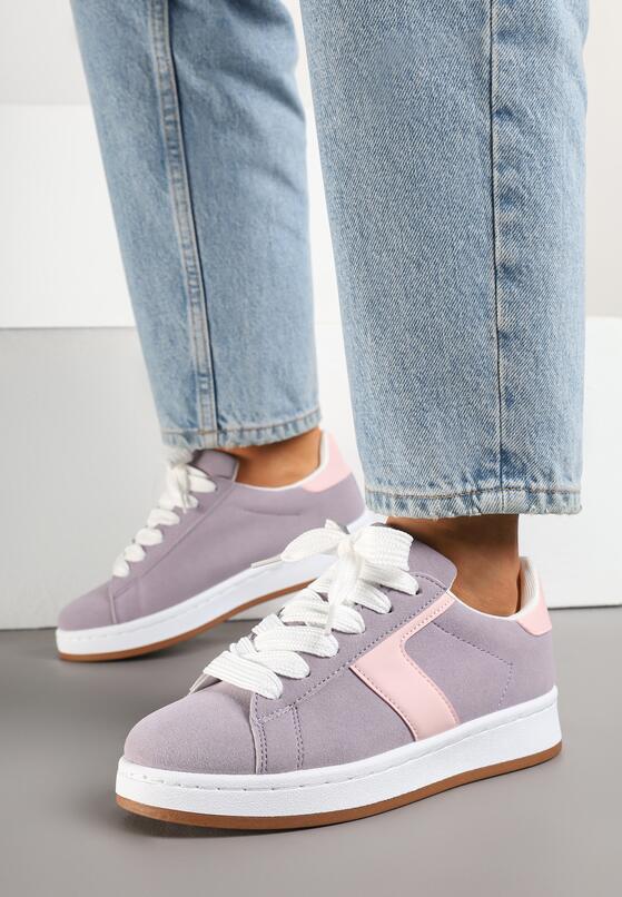 Fioletowe Sneakersy Ozdobione Paskiem Zrulla 2