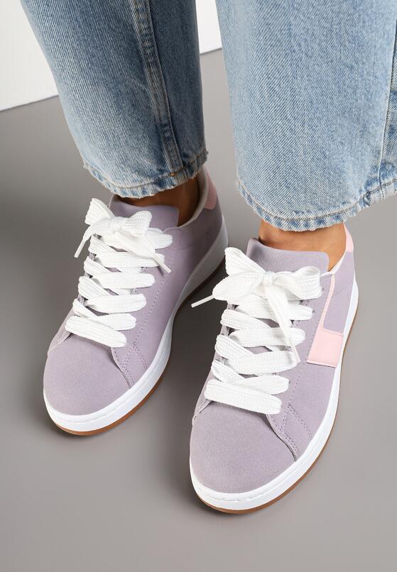 Fioletowe Sneakersy Ozdobione Paskiem Zrulla 3