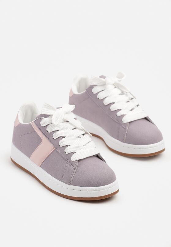 Fioletowe Sneakersy Ozdobione Paskiem Zrulla 5