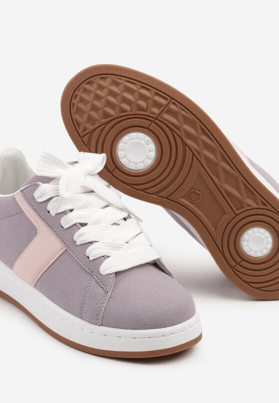 Fioletowe Sneakersy Ozdobione Paskiem Zrulla 6