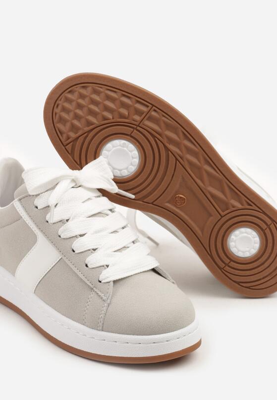 Szare Sneakersy Ozdobione Paskiem Zrulla 6