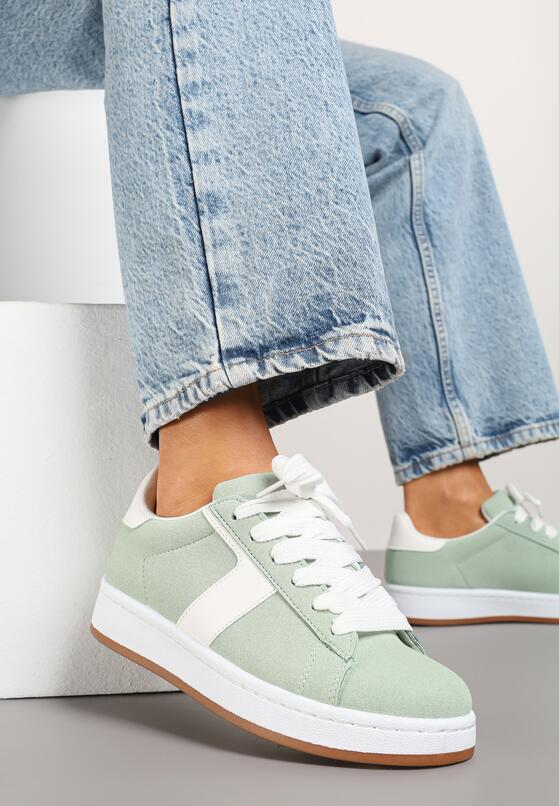 Jasnozielone Sneakersy Ozdobione Paskiem Zrulla 2