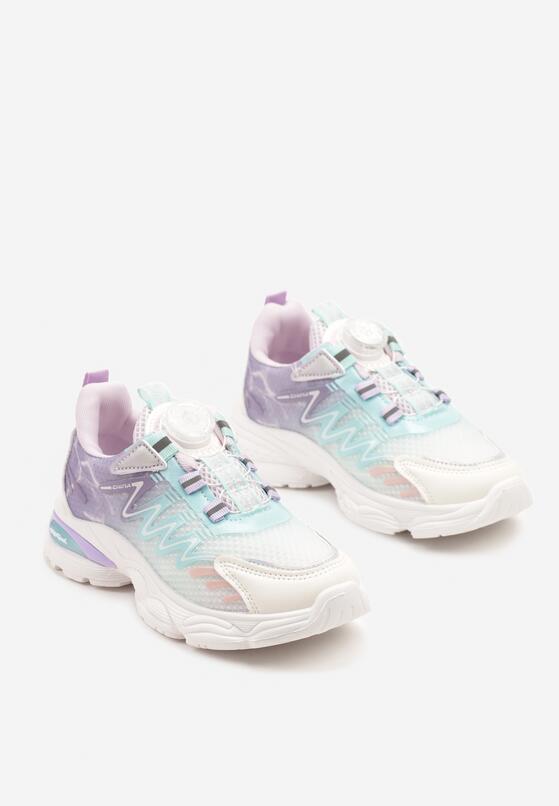 Fioletowe Buty Sportowe Sneakersy na Grubej Podeszwie z Tłoczeniem Setarinia 2