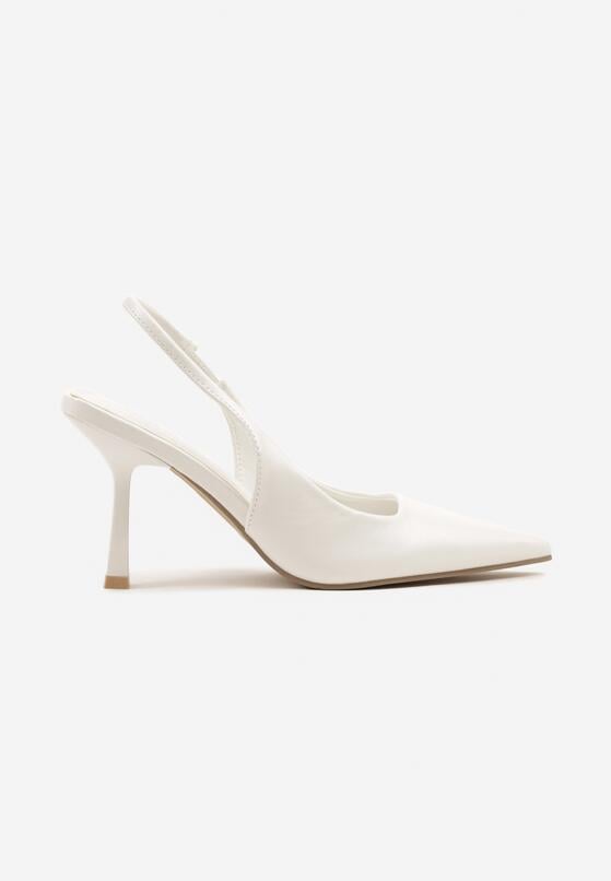 Białe Sandały Slingback na Szpilce z Noskiem w Szpic Nanoril 4