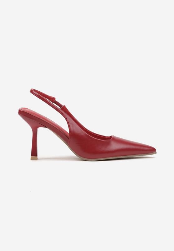 Czerwone Sandały Slingback na Szpilce z Noskiem w Szpic Nanoril 4