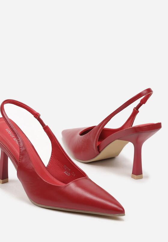 Czerwone Sandały Slingback na Szpilce z Noskiem w Szpic Nanoril 6
