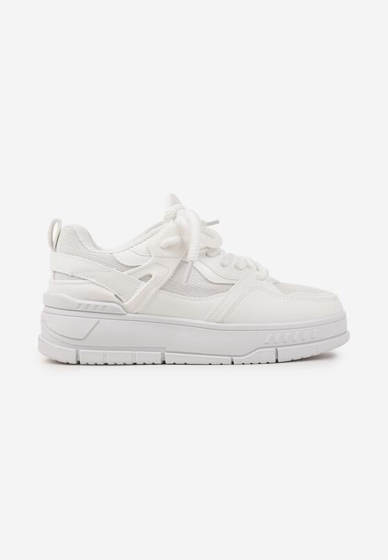 Białe Sneakersy w Streetwearowym Stylu na Grubej Podeszwie Teniffia 4