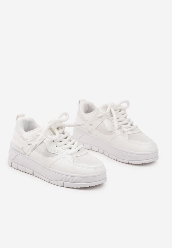 Białe Sneakersy w Streetwearowym Stylu na Grubej Podeszwie Teniffia 5