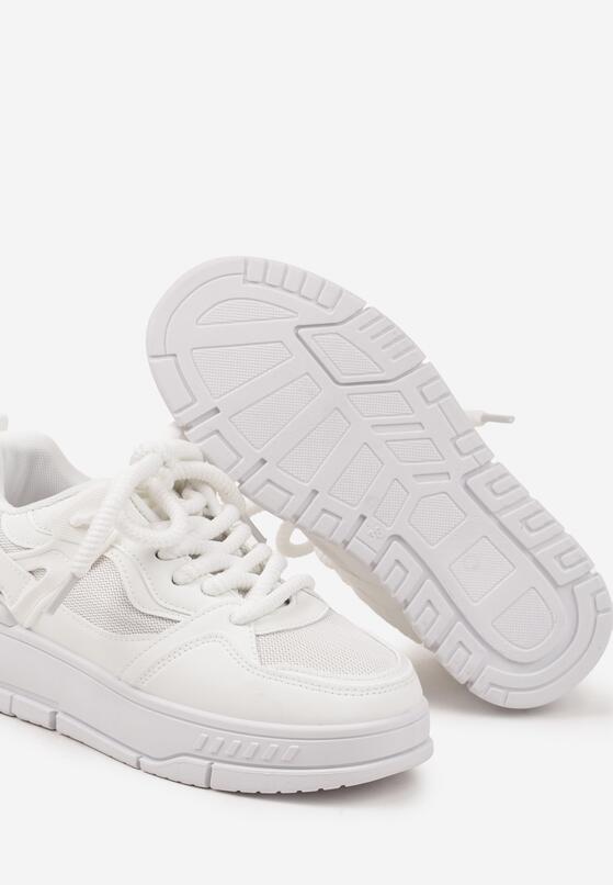 Białe Sneakersy w Streetwearowym Stylu na Grubej Podeszwie Teniffia 6