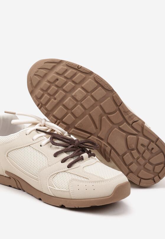 Beżowe Sneakersy z Dwoma Parami Sznurówek Silfita 6