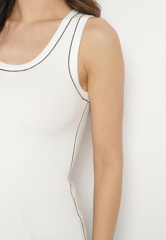 Top Alb cu negru 5