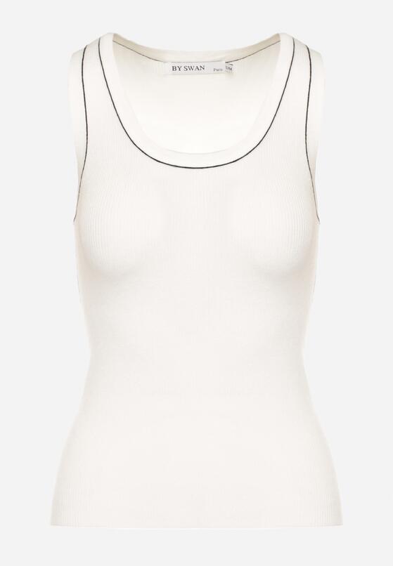 Top Alb cu negru 6