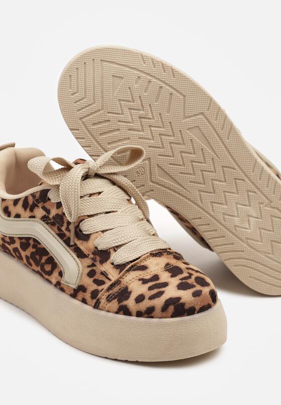 Panterkowe Sneakersy w Stylu Klasycznych Tenisówek na Platformie Nurimea 6
