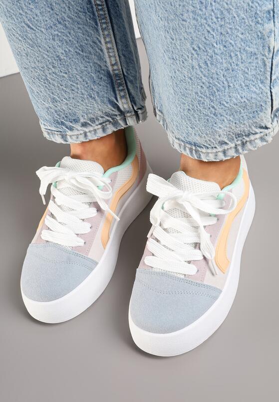 Niebiesko-Fioletowe Sneakersy w Stylu Klasycznych Tenisówek na Platformie Nurimea 3