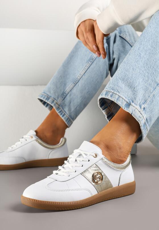 Sneakers Alb cu auriu 2