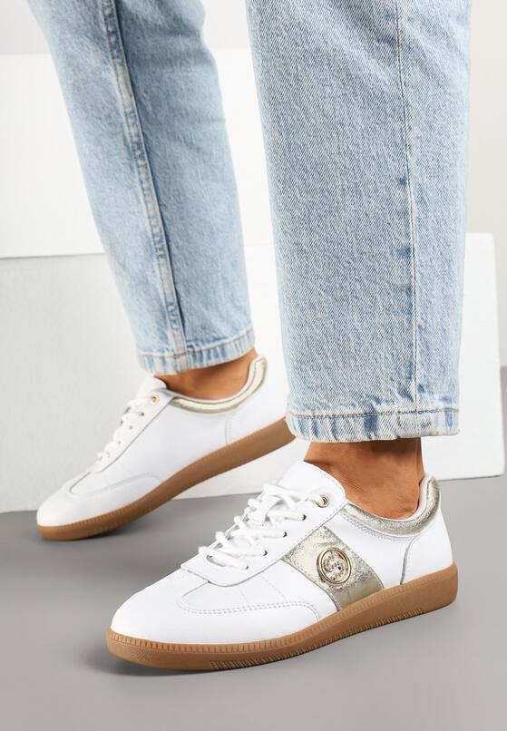 Sneakers Alb cu auriu 3