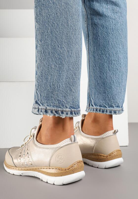 Sneakers Bej cu auriu 3