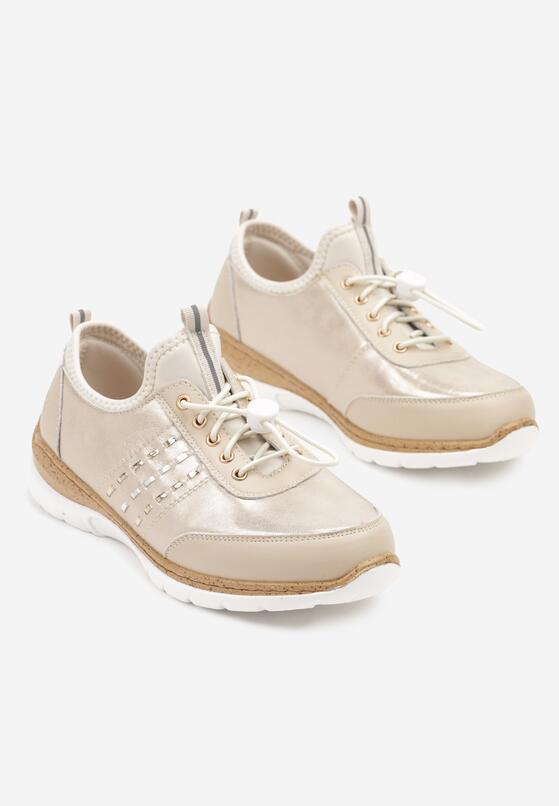 Sneakers Bej cu auriu 5