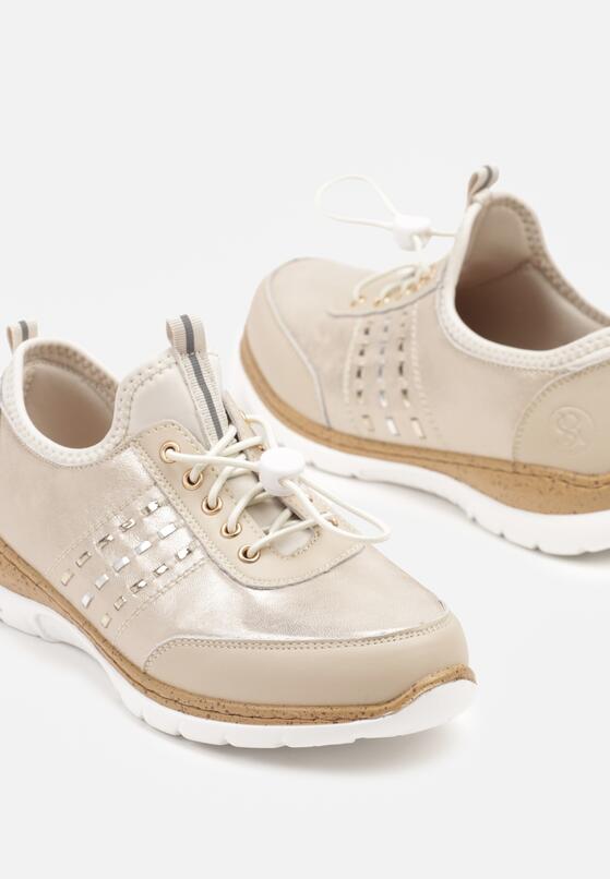 Sneakers Bej cu auriu 6