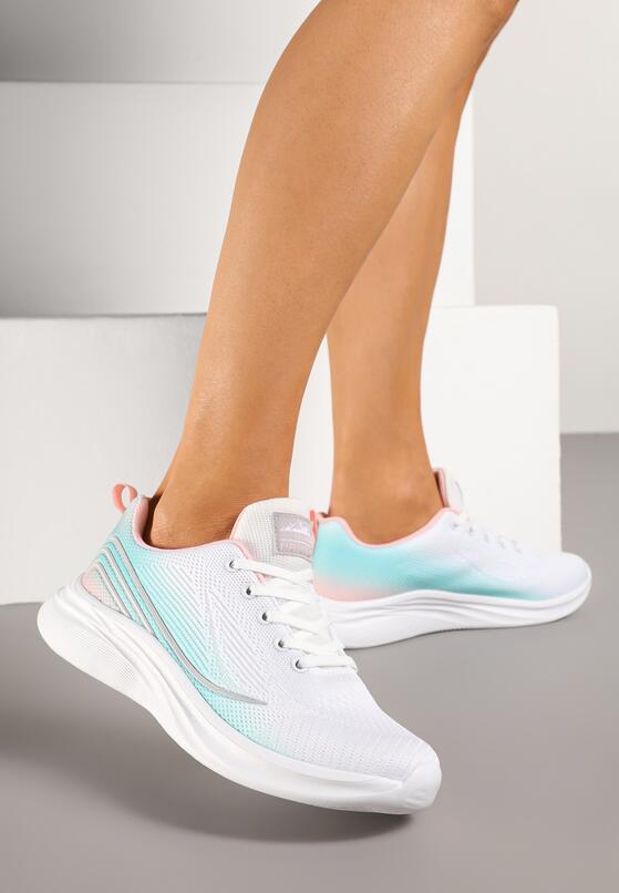 Pantofi sport Alb cu verde mentă 1