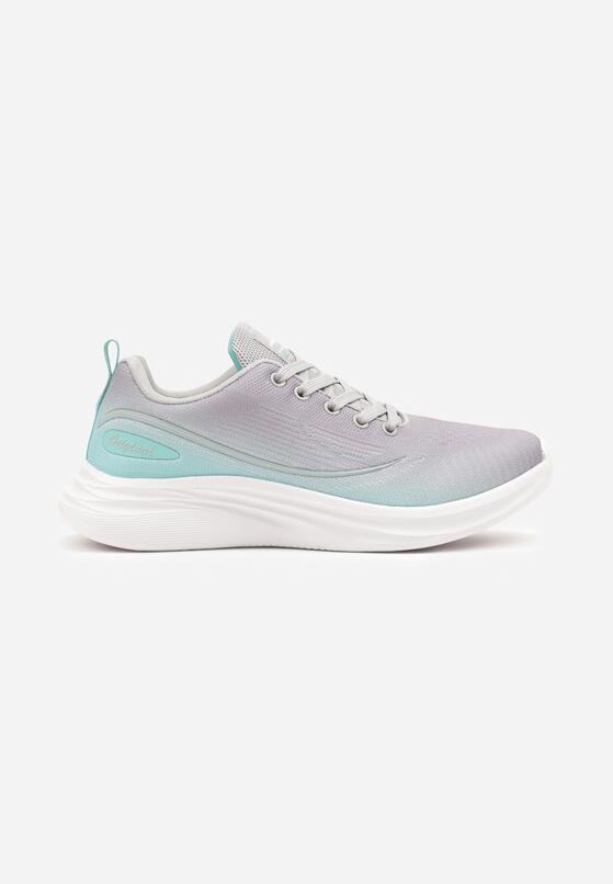 Pantofi sport Gri cu verde mentă 4