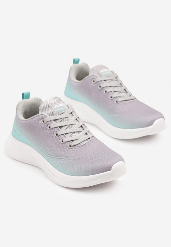 Pantofi sport Gri cu verde mentă 5