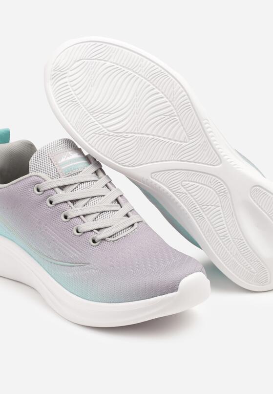 Pantofi sport Gri cu verde mentă 6