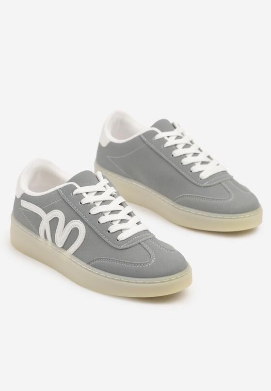 Niebieskie Sneakersy w Stylu Klasycznych Tenisówek z Ozdobną Aplikacją Elddiva 5