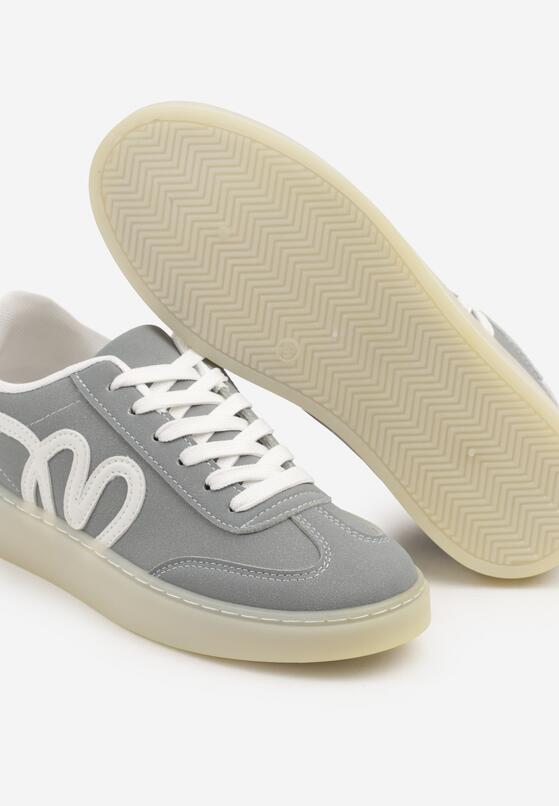 Niebieskie Sneakersy w Stylu Klasycznych Tenisówek z Ozdobną Aplikacją Elddiva 6