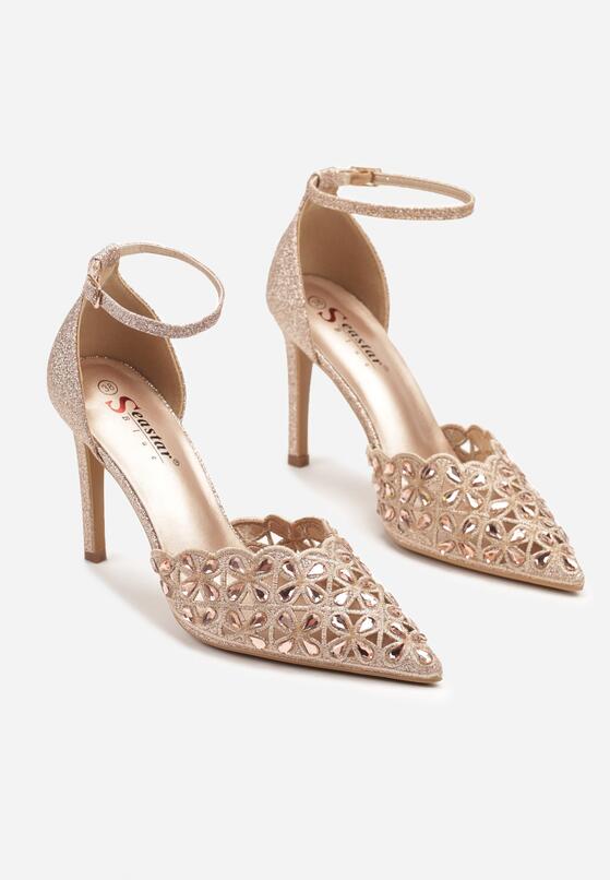 Pantofi stiletto Culoarea șampaniei 5