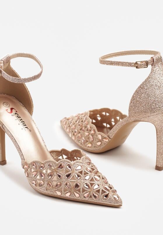 Pantofi stiletto Culoarea șampaniei 6